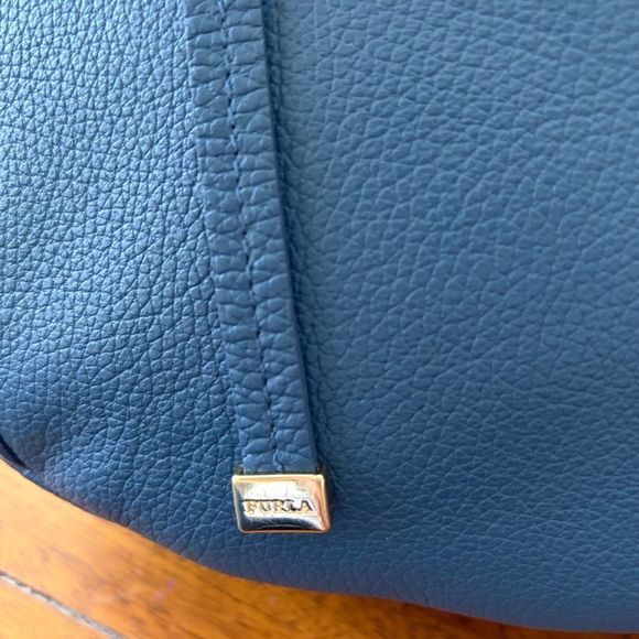 GORGEOUS Furla Slate Blue Ginevra Hobo Bag - COA incl - Video best shows color. - Picture 11 of 16
